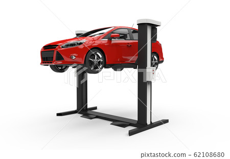 Car lifting on a white background Car lifting on a white background 62108680