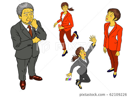 Company president and 4 female employees Company president and 4 female employees 62109226