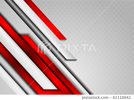 Red and grey abstract tech background with glossy 62110842