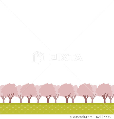 Cherry blossom tree landscape illustration Cherry blossom tree landscape illustration 62113359
