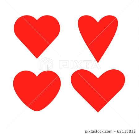 Heart vector shape love icon. Red heart set... - Stock Illustration ...
