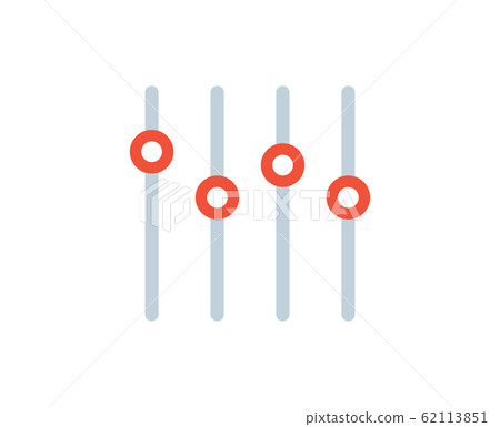 Sound mixer vector icon. Slider sound channel console control mixer balance audio Sound mixer vector icon. Slider sound channel console control mixer balance audio 62113851