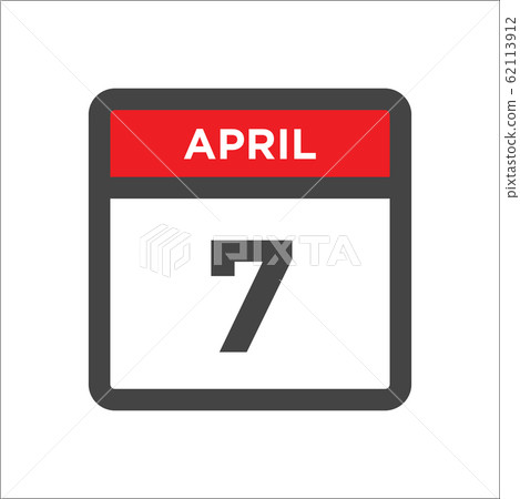 April 7 calendar icon with day of month Stock Illustration 62113912 April 7 calendar icon with day of month Stock Illustration 62113912