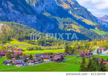 Kandersteg, mountains panorama, Switzerland 62116439
