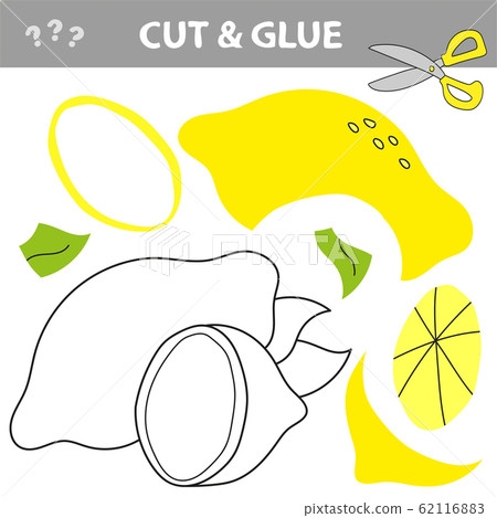 Use scissors, cut parts of the image and glue to create the lemon. Use scissors, cut parts of the image and glue to create the lemon. 62116883