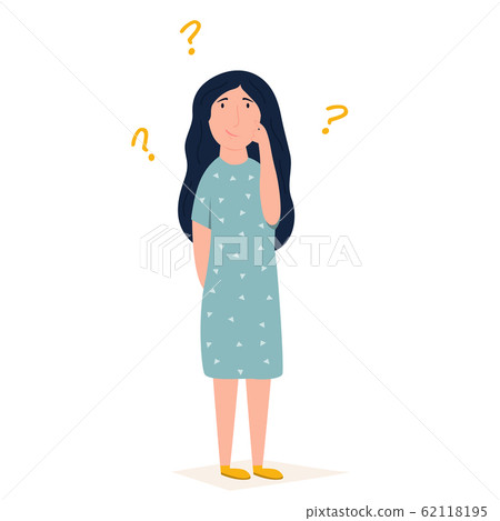 Vector illustration of a curious bewildered girl Vector illustration of a curious bewildered girl 62118195