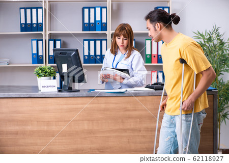 Young patient at the reception in the hospital 62118927