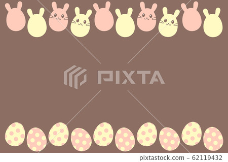 Pastel Easter frame rectangle brown - Stock Illustration [62119432] - PIXTA
