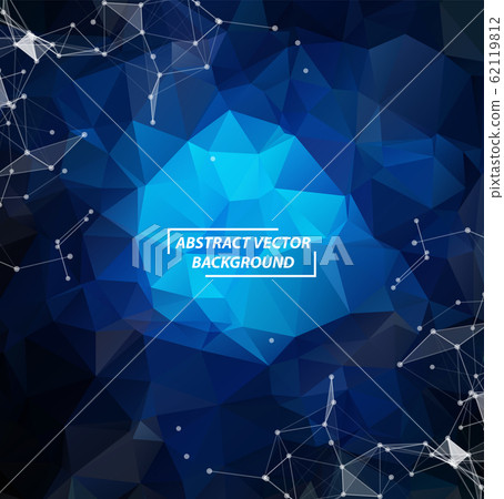 Dark Blue Geometric Polygonal background molecule - Stock Illustration ...
