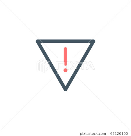 Hazard warning attention sign. Caution icon, safety instructions. Stock Vector illustration isolated on white background. 62120100