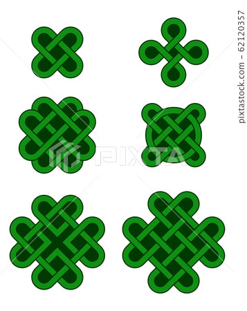 vector collection of green celtic shamrock symbols 62120357