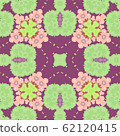 Floral seamless fabric background with purple, lilac, pink and lime pattern 62120415