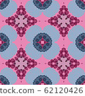 Retro ornament pink purple and baby blue stylish pattern digitally generated 62120426