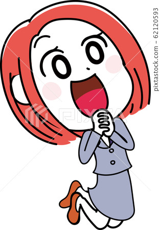 插圖素材:女西裝OL歡喜笑容可愛 插圖素材:女西裝OL歡喜笑容可愛 62120593