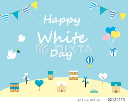 可愛的白色情人節留言卡 62120653