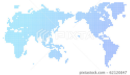 由方形圓點組成的世界地圖-藍色 由方形圓點組成的世界地圖-藍色 62120847