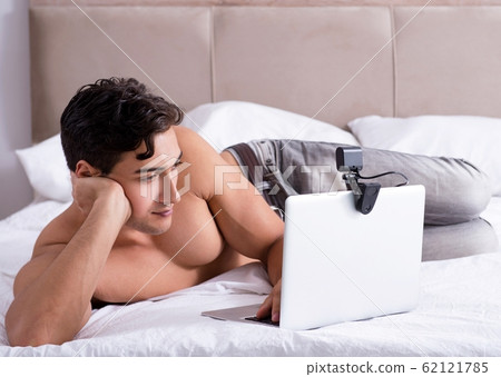 Young sexy man in online dating concept 62121785