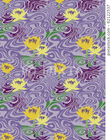 Seamless pattern with water texture and lily pads - Stock Illustration ...