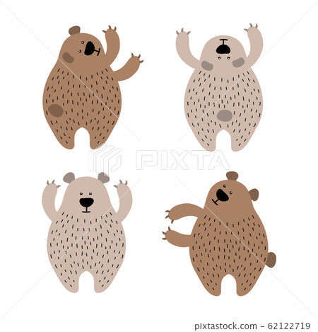 set of cute brown bears vector illustration - Stock Illustration ...
