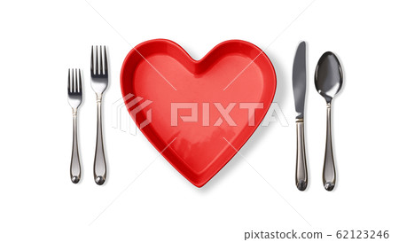heart shape plate isolated 62123246