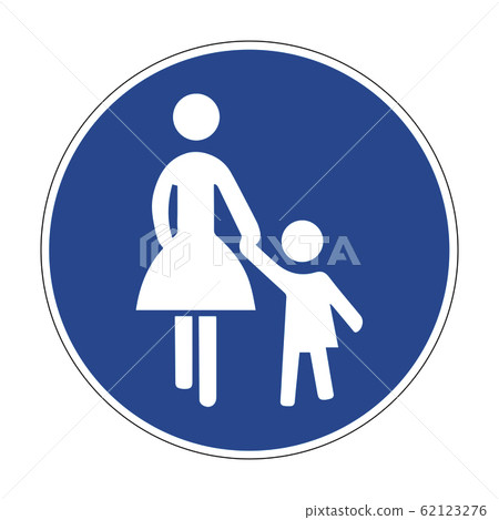 Sidewalk. Footpath. Road sign of Germany. Europe. Vector graphics. 62123276