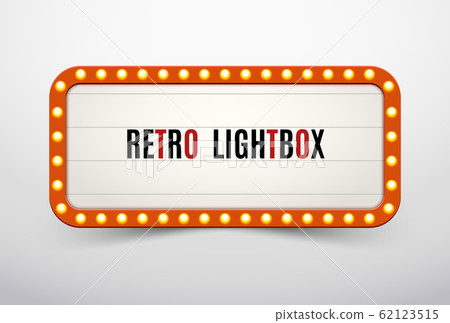 Retro lightbox billboard vintage frame. Vintage banner light box. Cinema or show signboard Retro lightbox billboard vintage frame. Vintage banner light box. Cinema or show signboard 62123515