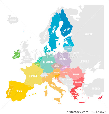 Colorful vector map of EU, European Union. Member states after brexit in 2020 62123673
