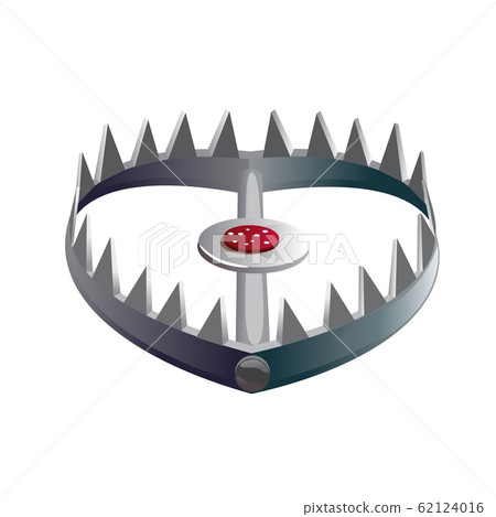 Foothold or leghold bear trap with spikes on its jaws Foothold or leghold bear trap with spikes on its jaws 62124016