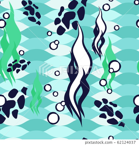 Seamless abstract pattern in a sea style. - Stock Illustration ...