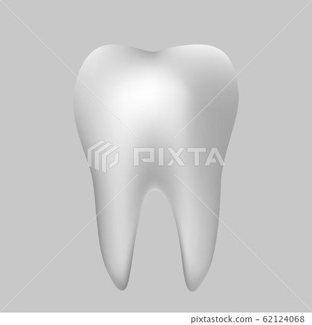 White healthy tooth on a gray background. - Stock Illustration ...