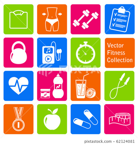 vector set of fitness and health life icons - Stock Illustration ...