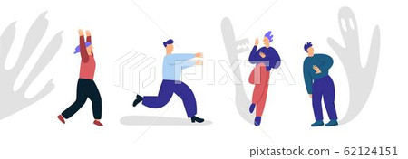 Group character people are afraid to run. Group character people are afraid to run. 62124151