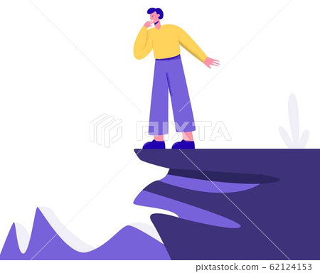 Fear of heights or acrophobia of a person. 62124153