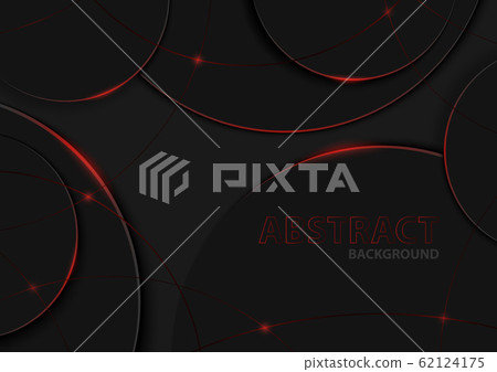 Abstract Geometric Circular Pattern on Black - Stock Illustration ...
