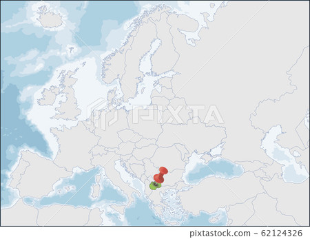 Republic of North Macedonia location on Europe map 62124326