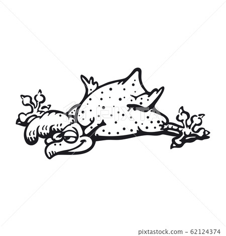 Rooster funny cartoon black contour. Doodle art Rooster funny cartoon black contour. Doodle art 62124374