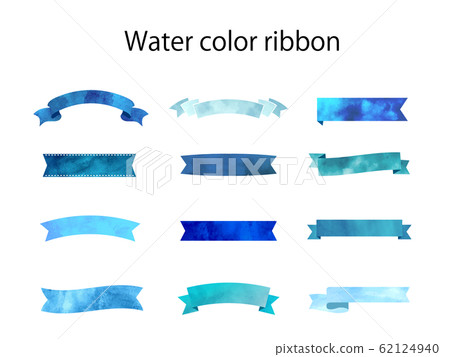 Watercolor ribbon collection blue Watercolor ribbon collection blue 62124940