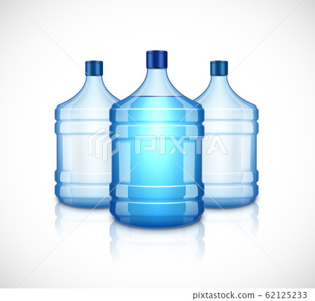 Vector Water Bottle Large Plastic Big Blue Stock Illustration