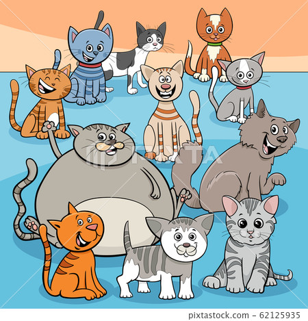 happy cute cat cartoon