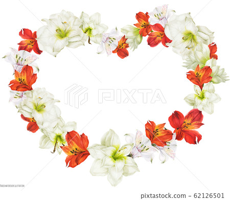 Romantic bridal heart shape garland with white and 62126501