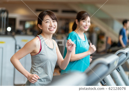 Sports gym Running machine Muscle training Sports club 62128076