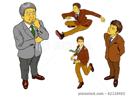 Company president and 4 sets of male employees Company president and 4 sets of male employees 62128483