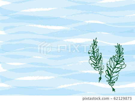 Seaweed wave background watercolor 62129873