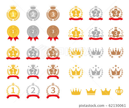 Cherry blossom ranking icon set with numbers 62130061
