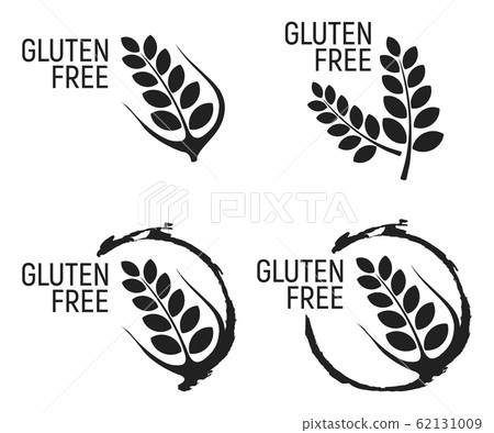 Gluten Free. Allergen food, GMO free products icon 62131009