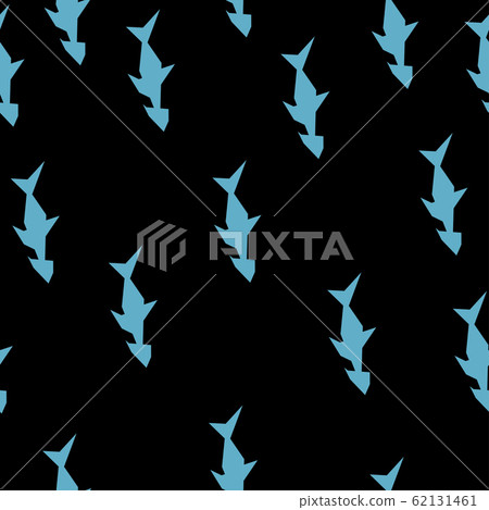 Fish on black background seamless pattern vector - Stock Illustration ...