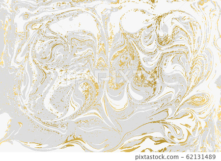 Minimalistic gold and gray marble pattern. Agate background. 62131489