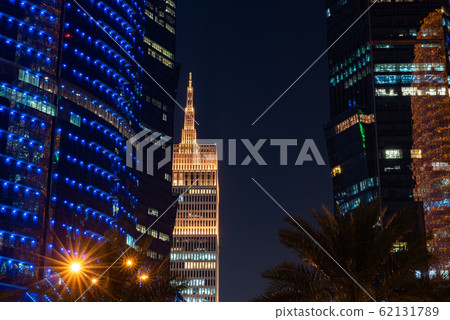DOHA, QATAR - FEBRUARY 7, 2020: The skyline of the modern and high-rising city of Doha in Qatar, Middle East. DOHA, QATAR - FEBRUARY 7, 2020: The skyline of the modern and high-rising city of Doha in Qatar, Middle East. 62131789