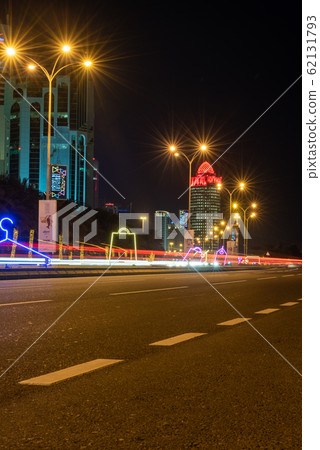 DOHA, QATAR - FEBRUARY 7, 2020: The skyline of the modern and high-rising city of Doha in Qatar, Middle East. 62131793