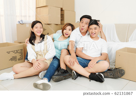 Funny family in new apartment 62131867